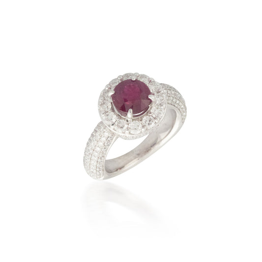 Large Ruby and Diamond Ring