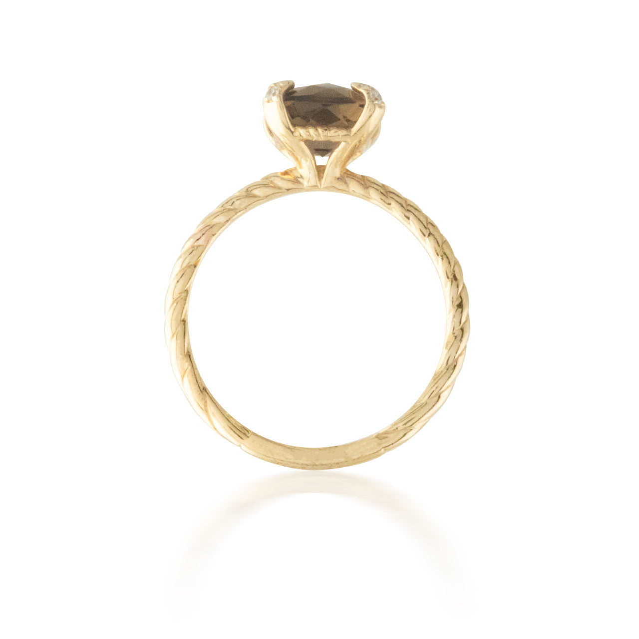 Smokey Topaz and Diamond Ring 2