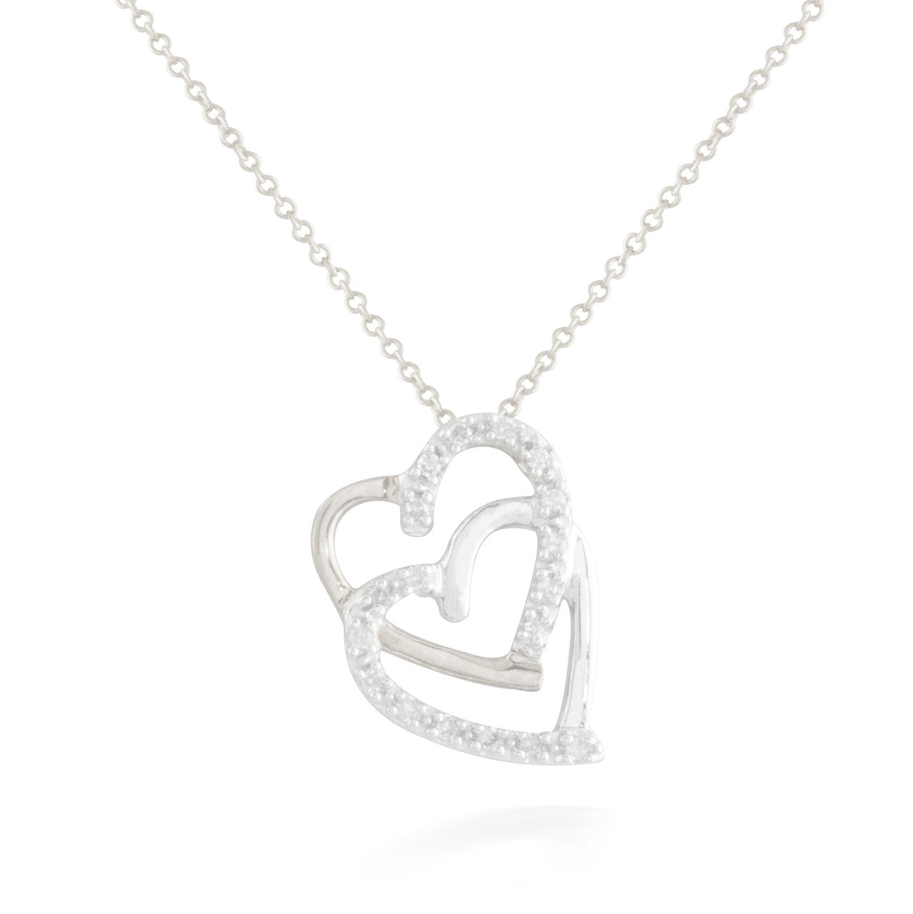 0.10ctw Diamond Double Heart Pendant