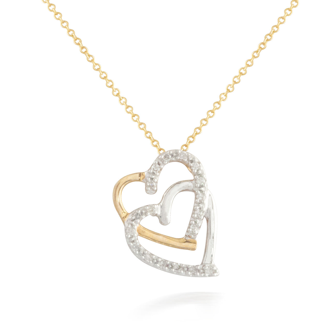 0.10ctw Diamond Double Heart Pendant