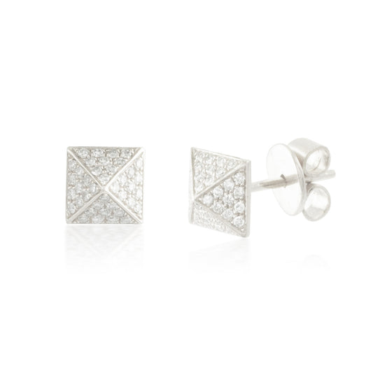 0.19ctw Diamond Square Stud Earrings