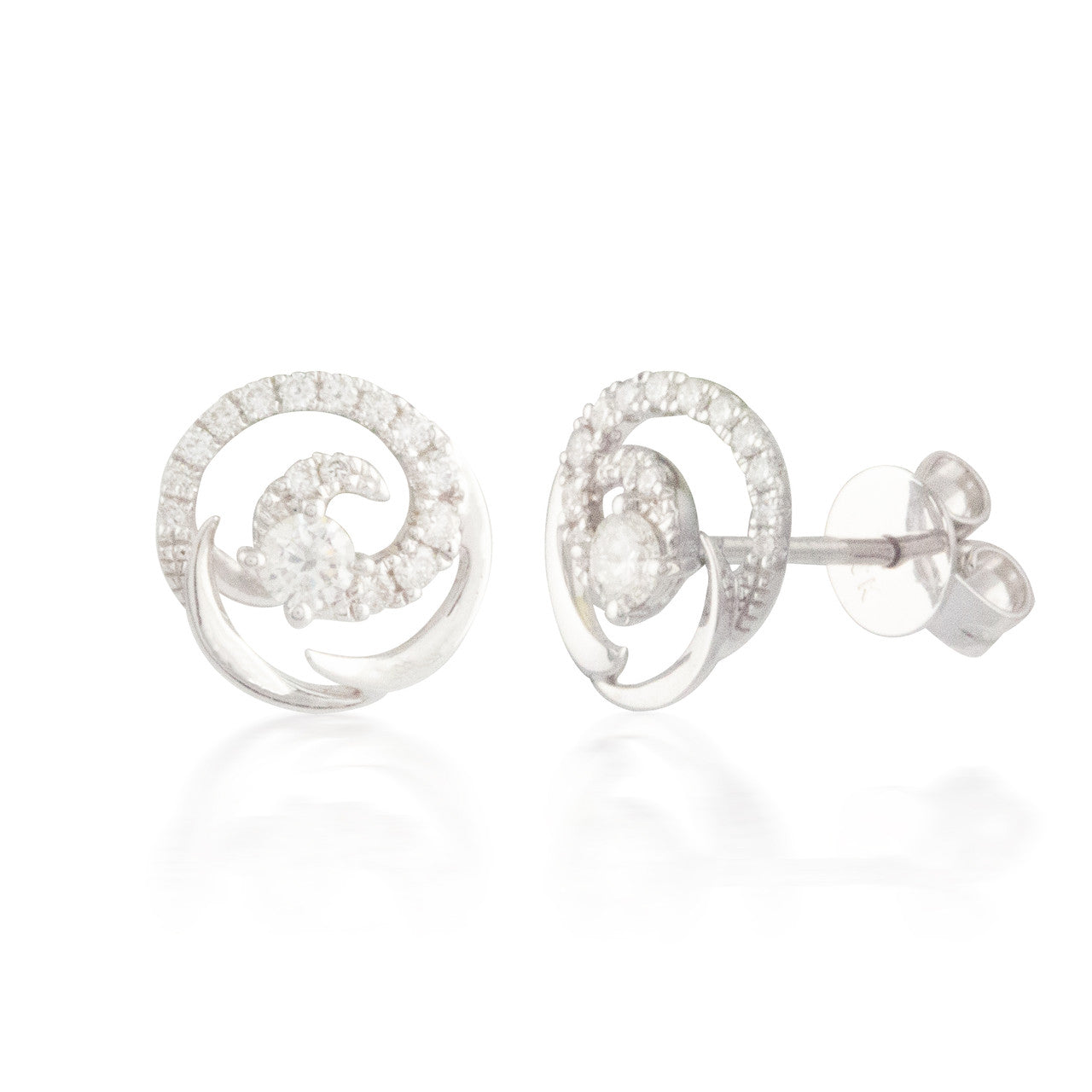 0.33ctw Diamond Swirl Stud Earrings