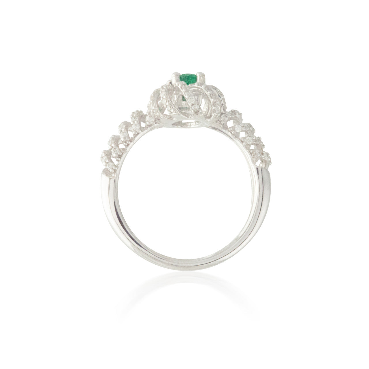 Open Emerald and Diamond Ring