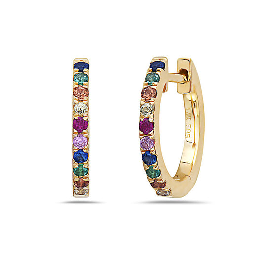 Bassali Rainbow Sapphire Hoop Earrings