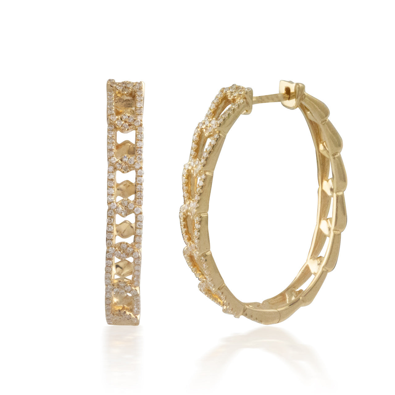 0.50ct Diamond Link Hoop Earring