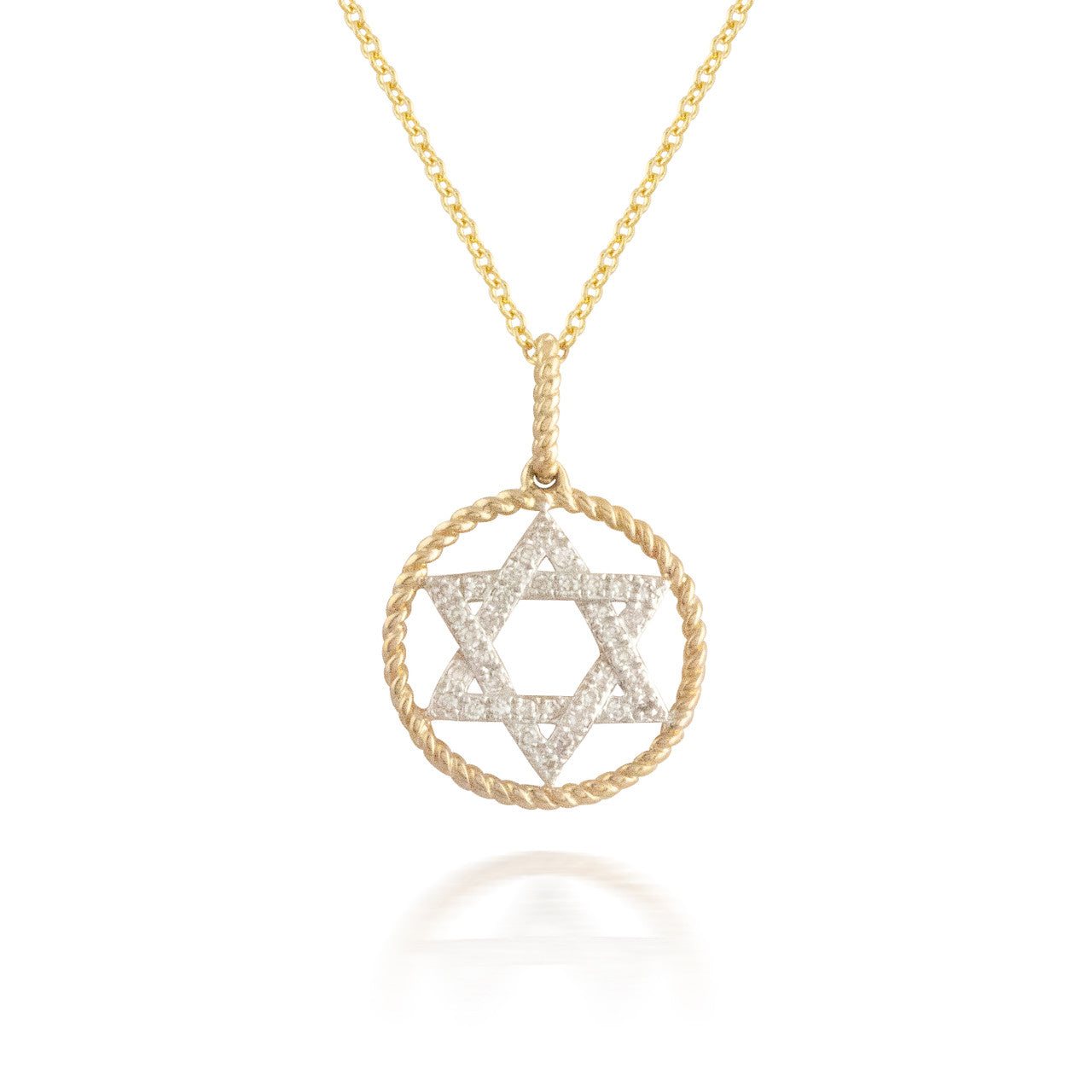 Madison L Encircled Star of David Diamond Pendant