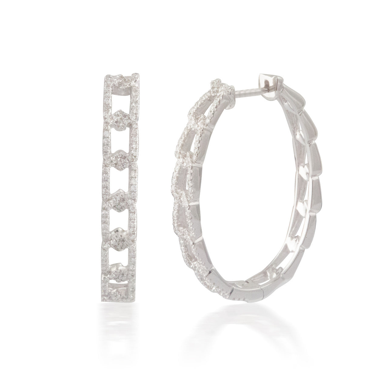 0.50ct Diamond Link Hoop Earring