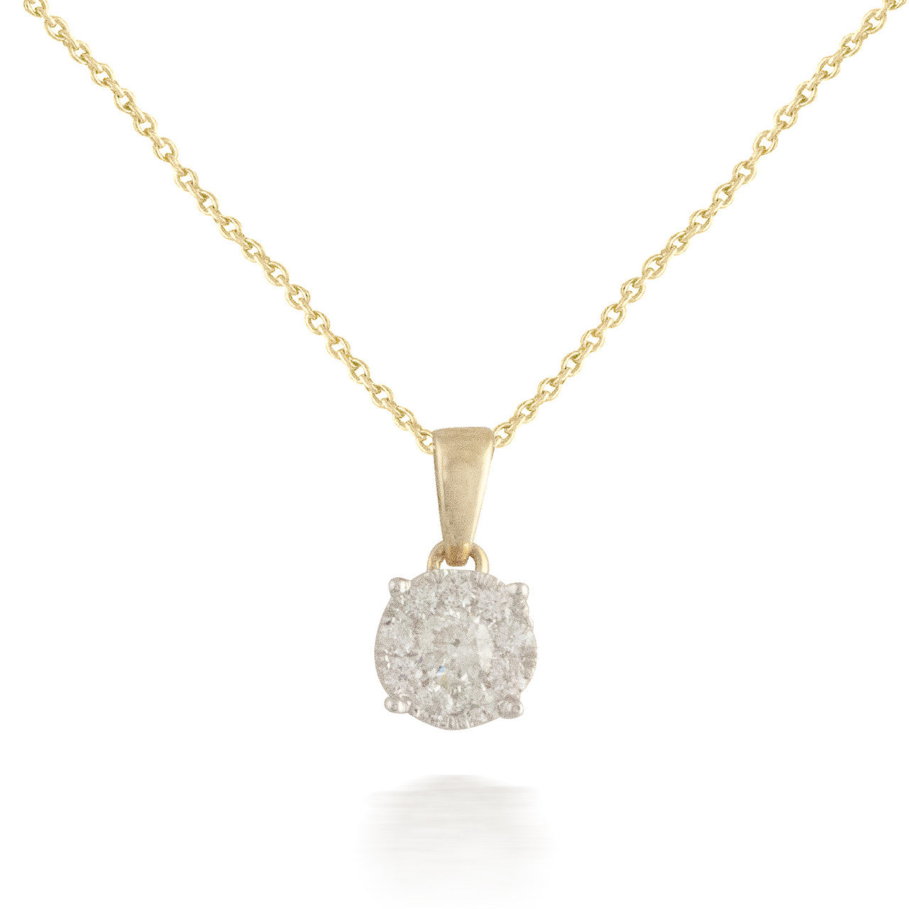 Tiny Yellow Gold Diamond Pendant