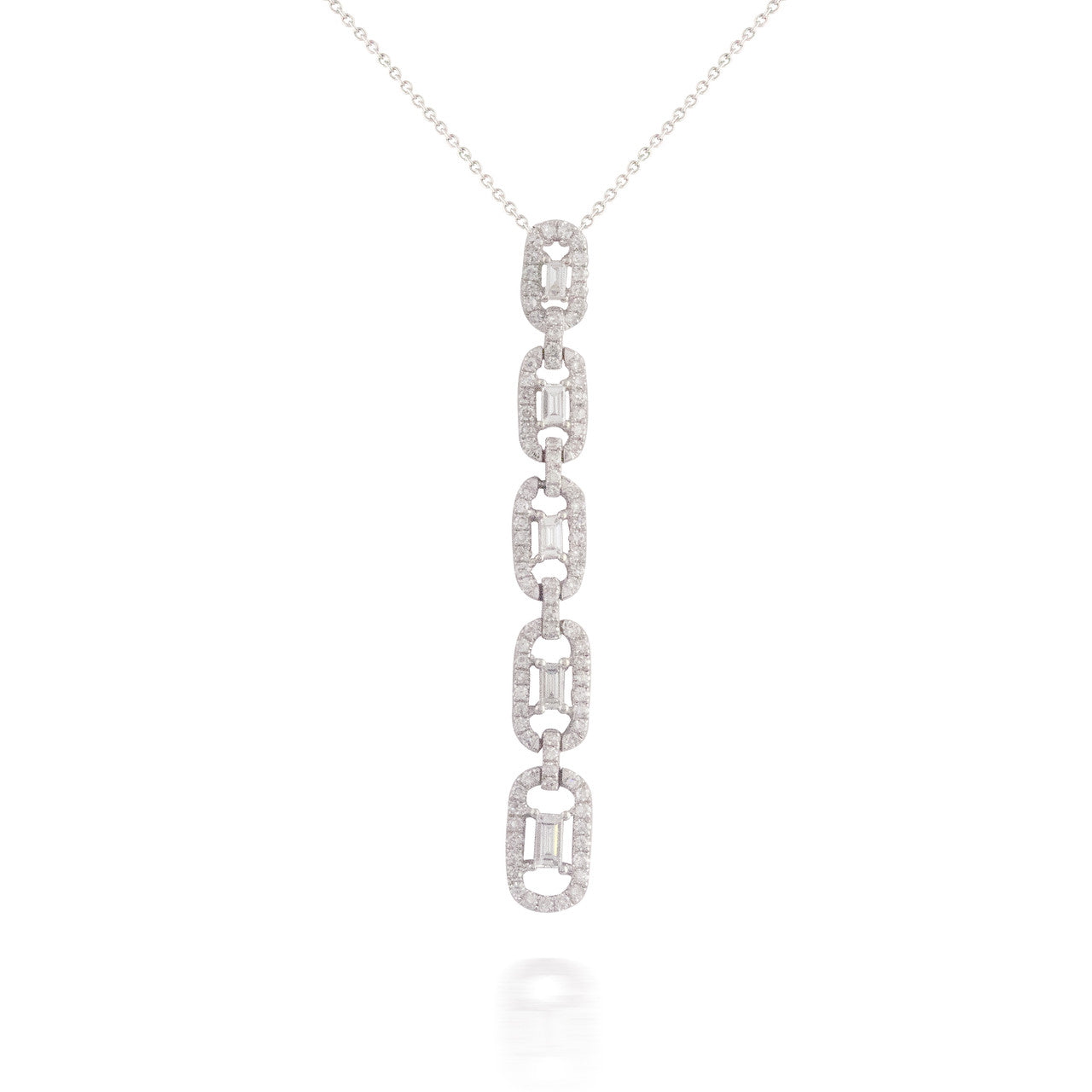 Five Dangling Baguette Diamond Pendant