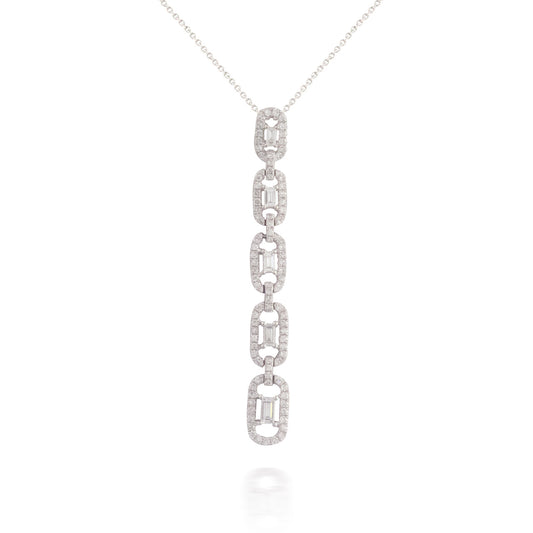 Five Dangling Baguette Diamond Pendant