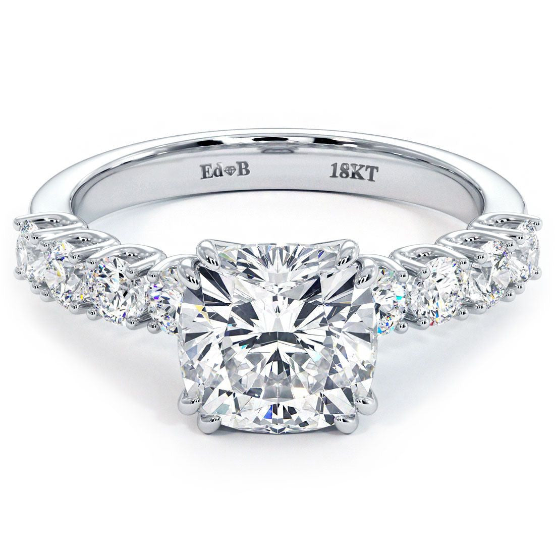 Cushion Cut Double Prongs Diamond Engagement Ring Setting