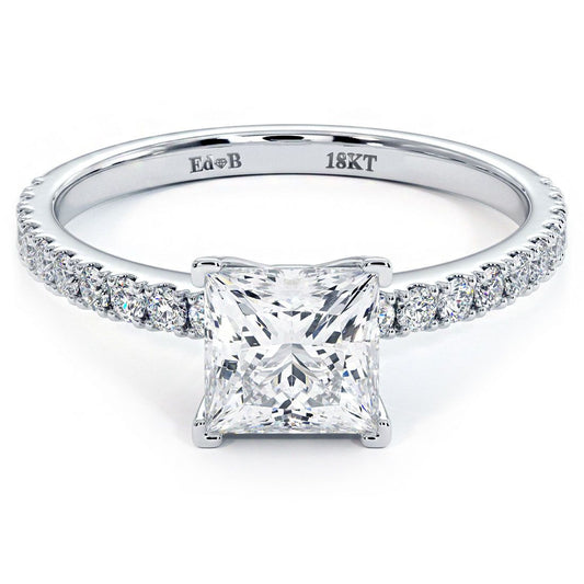 Princess Cut Petite Micro Prong Set Diamond Engagement Ring Setting