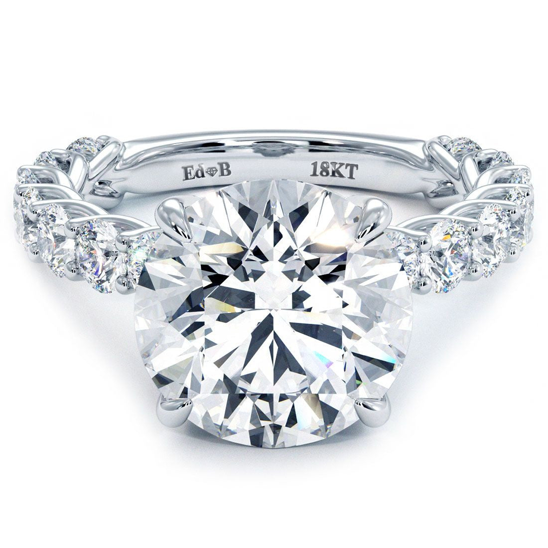 Round Hidden Halo Diamond Engagement Ring Setting