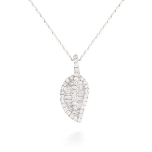 0.75ctw Diamond Leaf Pendant