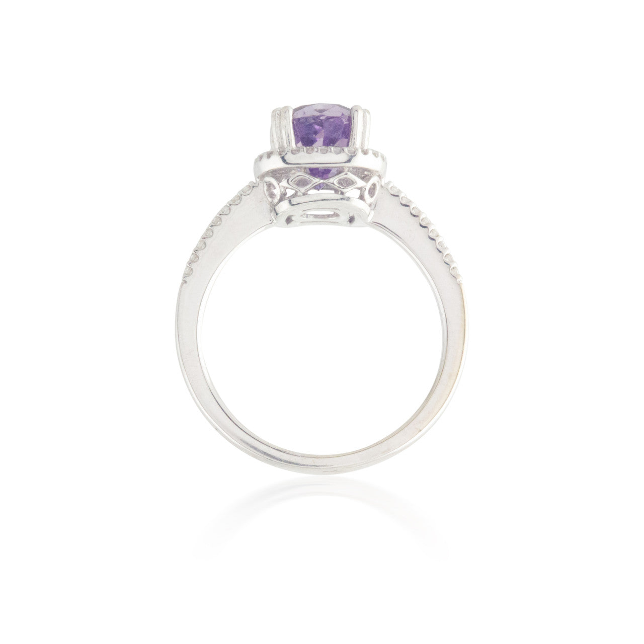 Diamond Halo with Amethyst Ring