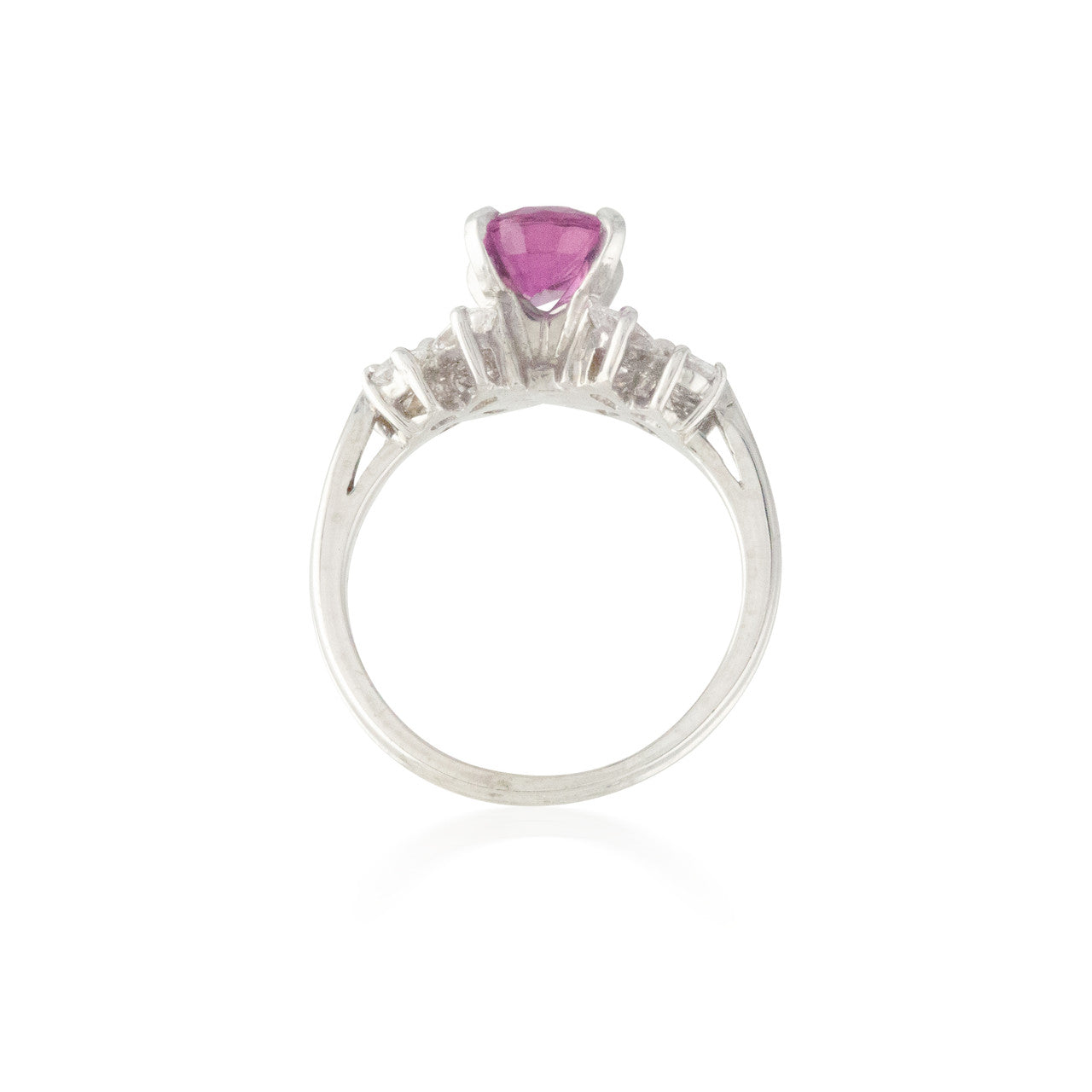 Pink Sapphire and Diamond Butterfly Ring