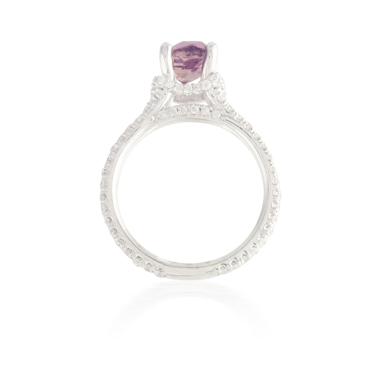 Cushion-cut Pink Sapphire and Diamond Ring