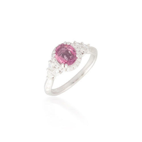 Oval Pink Sapphire and Diamond Ring 3