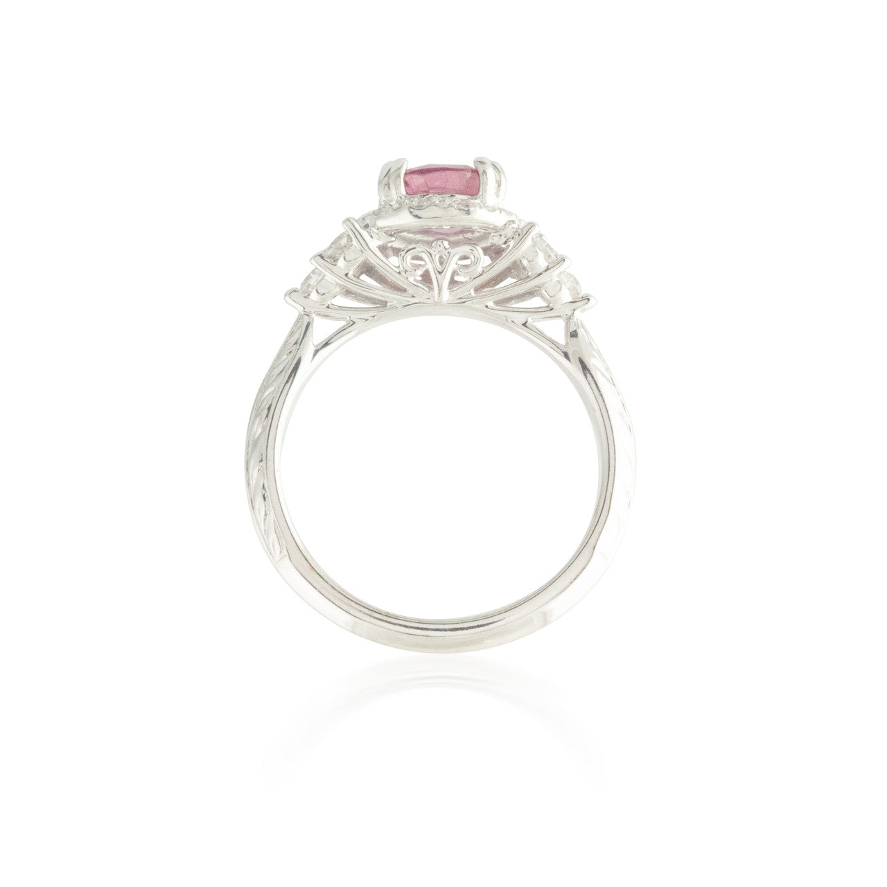 Oval Pink Sapphire and Diamond Ring 3