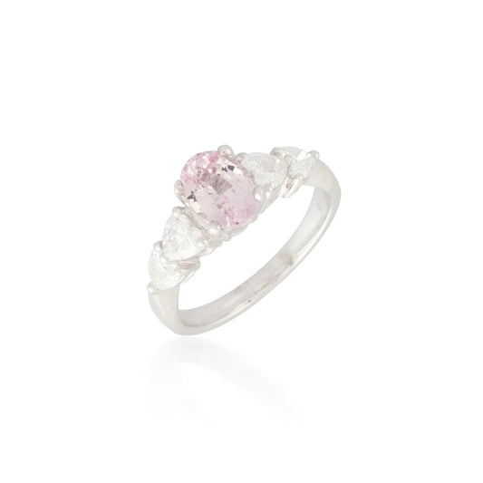 Light Pink Sapphire and Diamond Ring