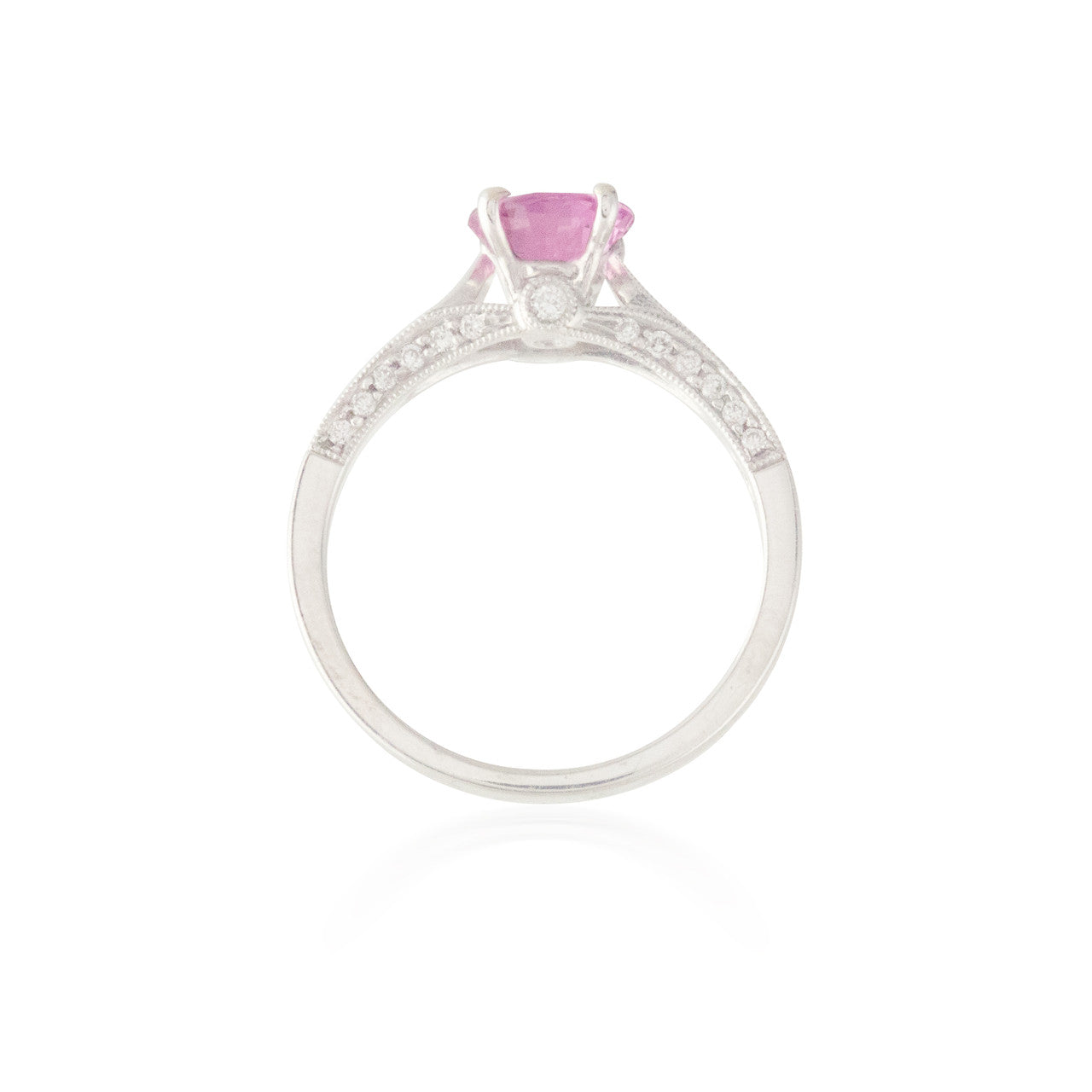 Oval Pink Sapphire and Diamond Ring 4