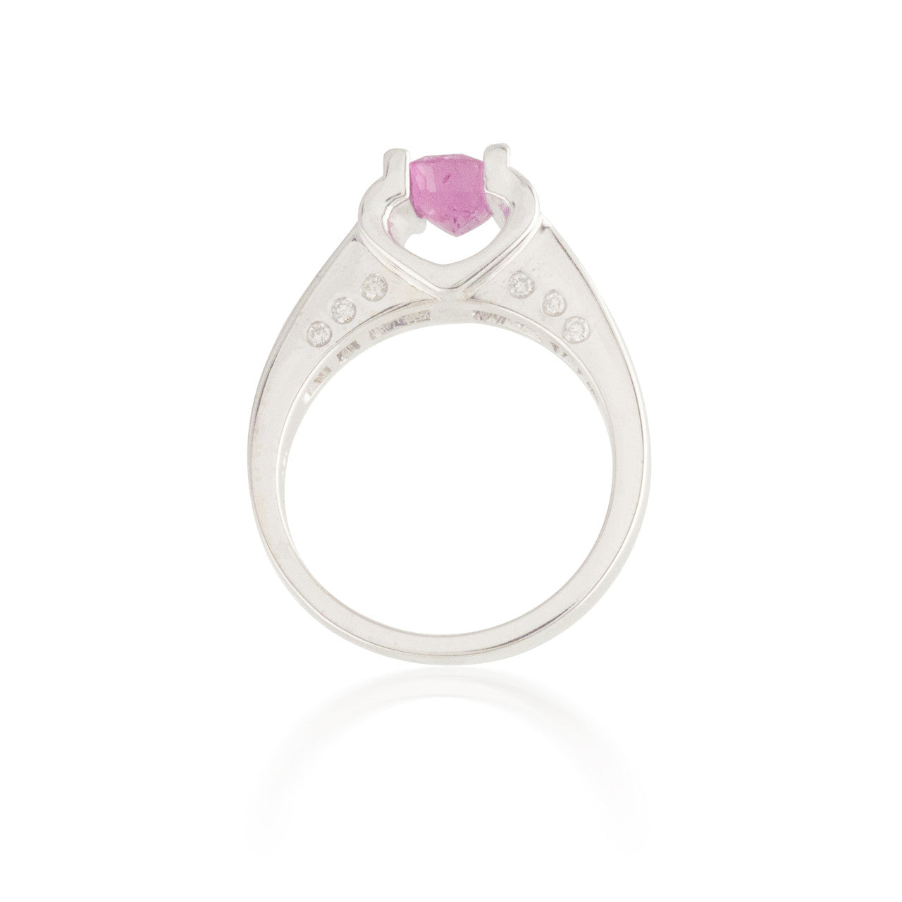 Oval Pink Sapphire and Diamond Ring 5