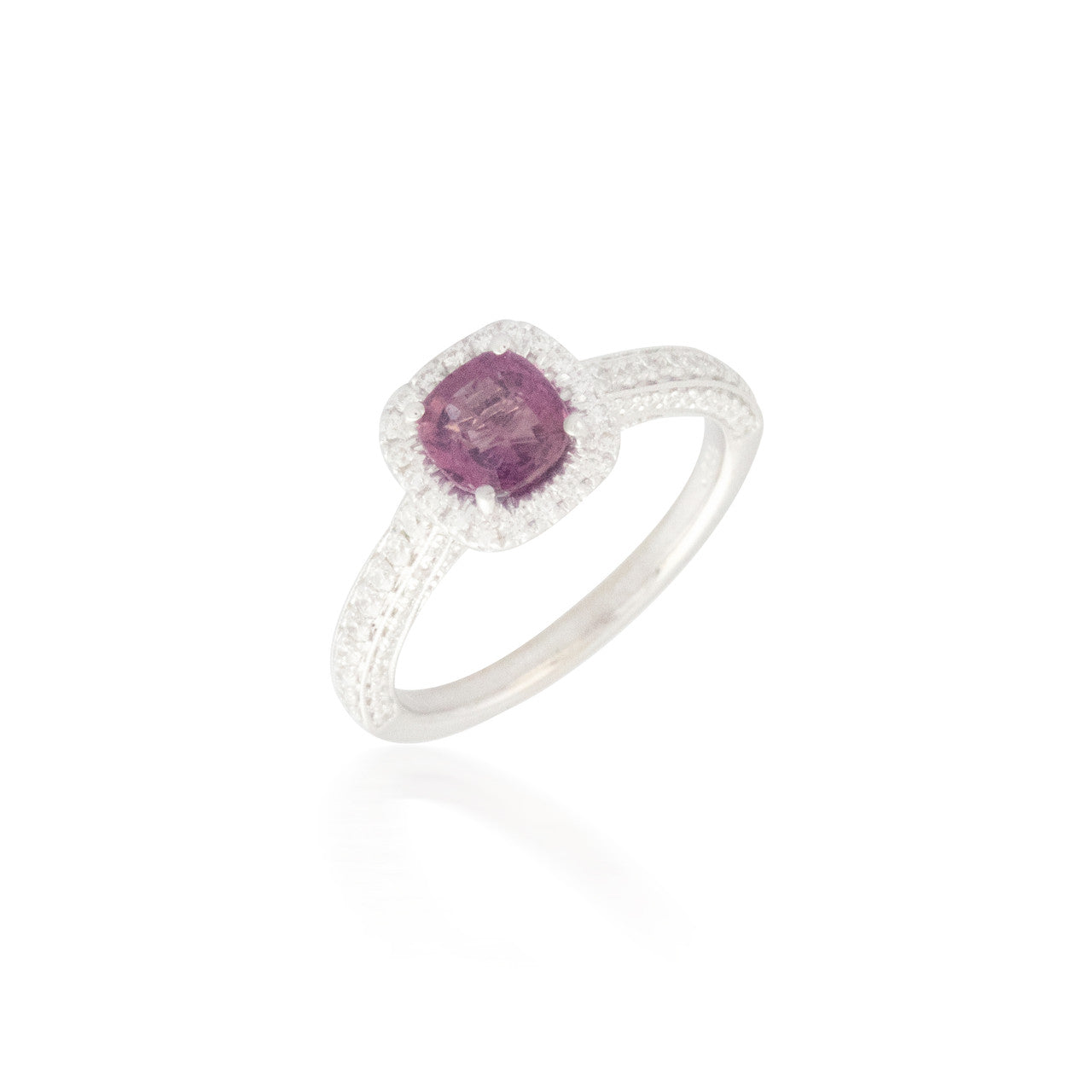 Cushion-cut Pink Sapphire and Diamond Ring 2