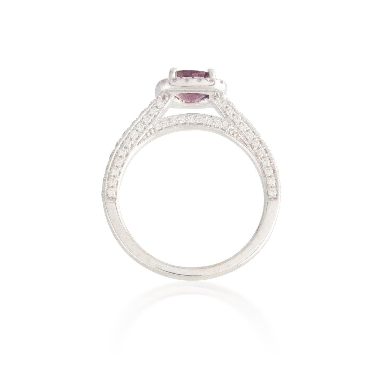 Cushion-cut Pink Sapphire and Diamond Ring 2