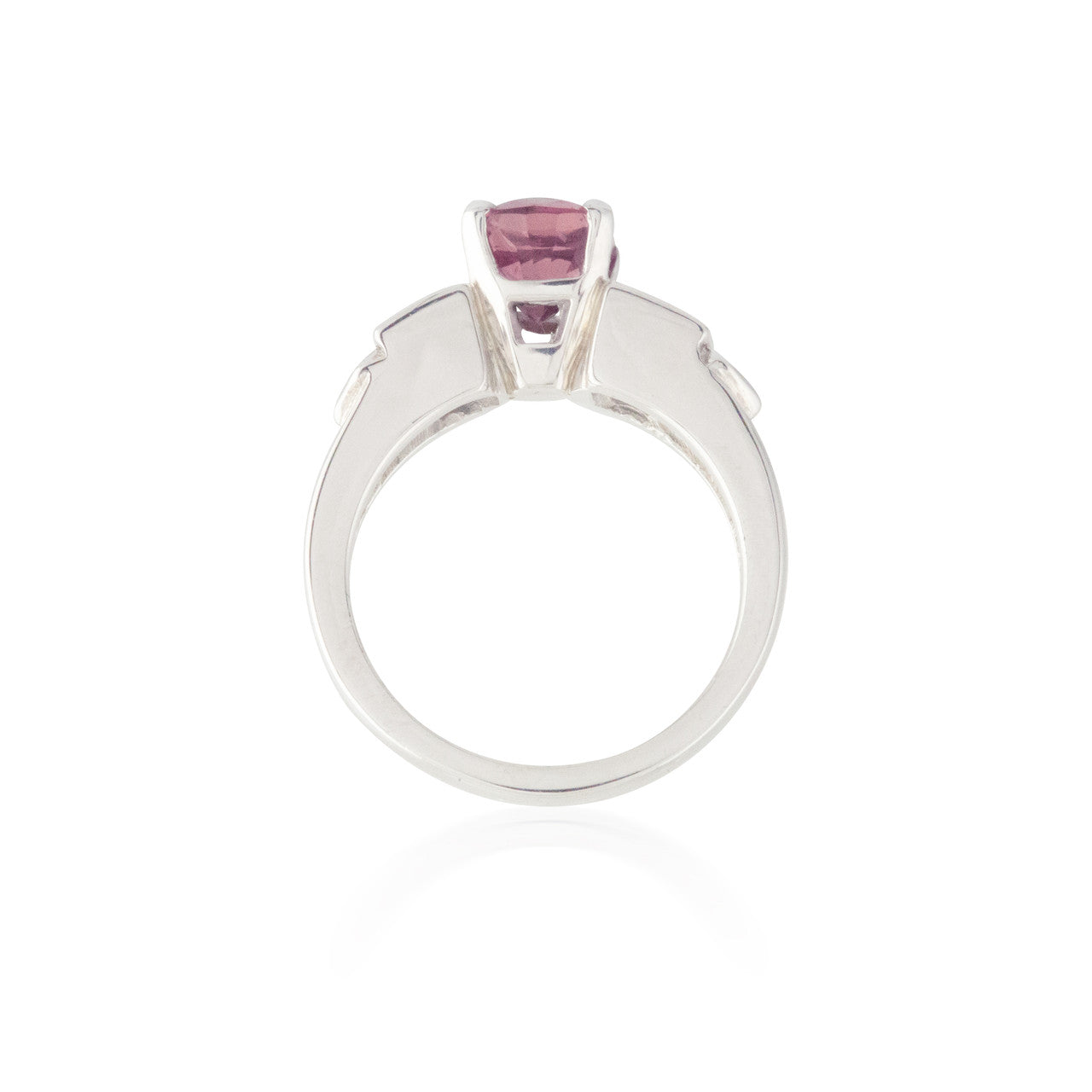 Cushion Padparadscha Sapphire and Diamond Ring 2