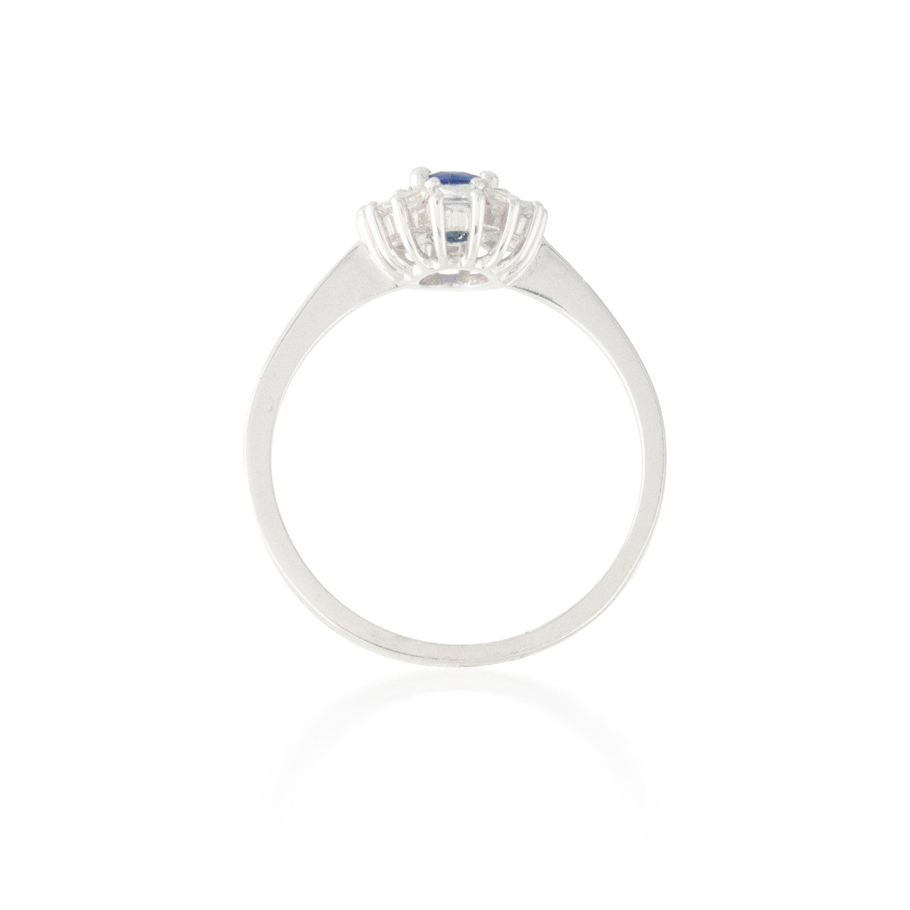 Oval Sapphire with Diamond Halo Ring