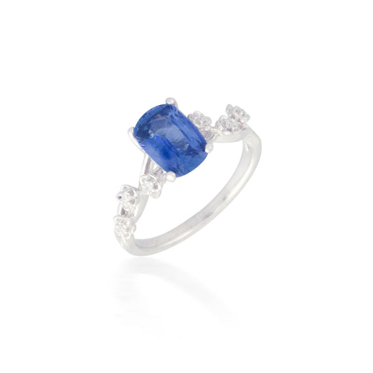 Floral Sapphire and Diamond Ring