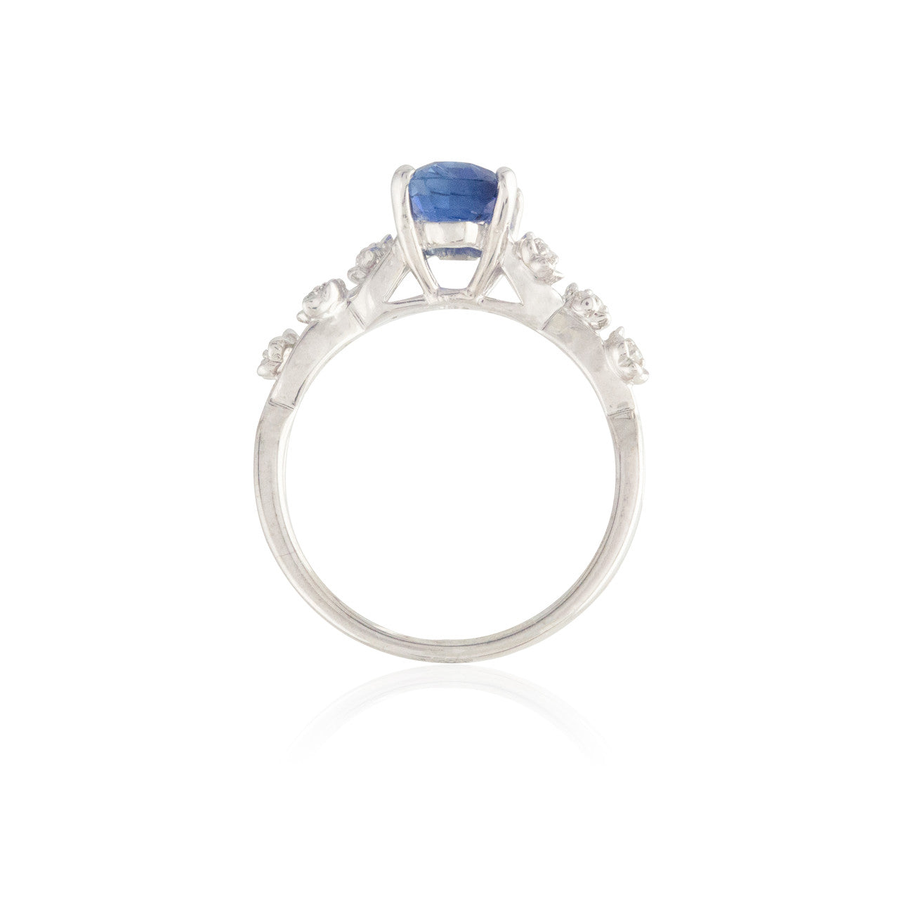 Floral Sapphire and Diamond Ring