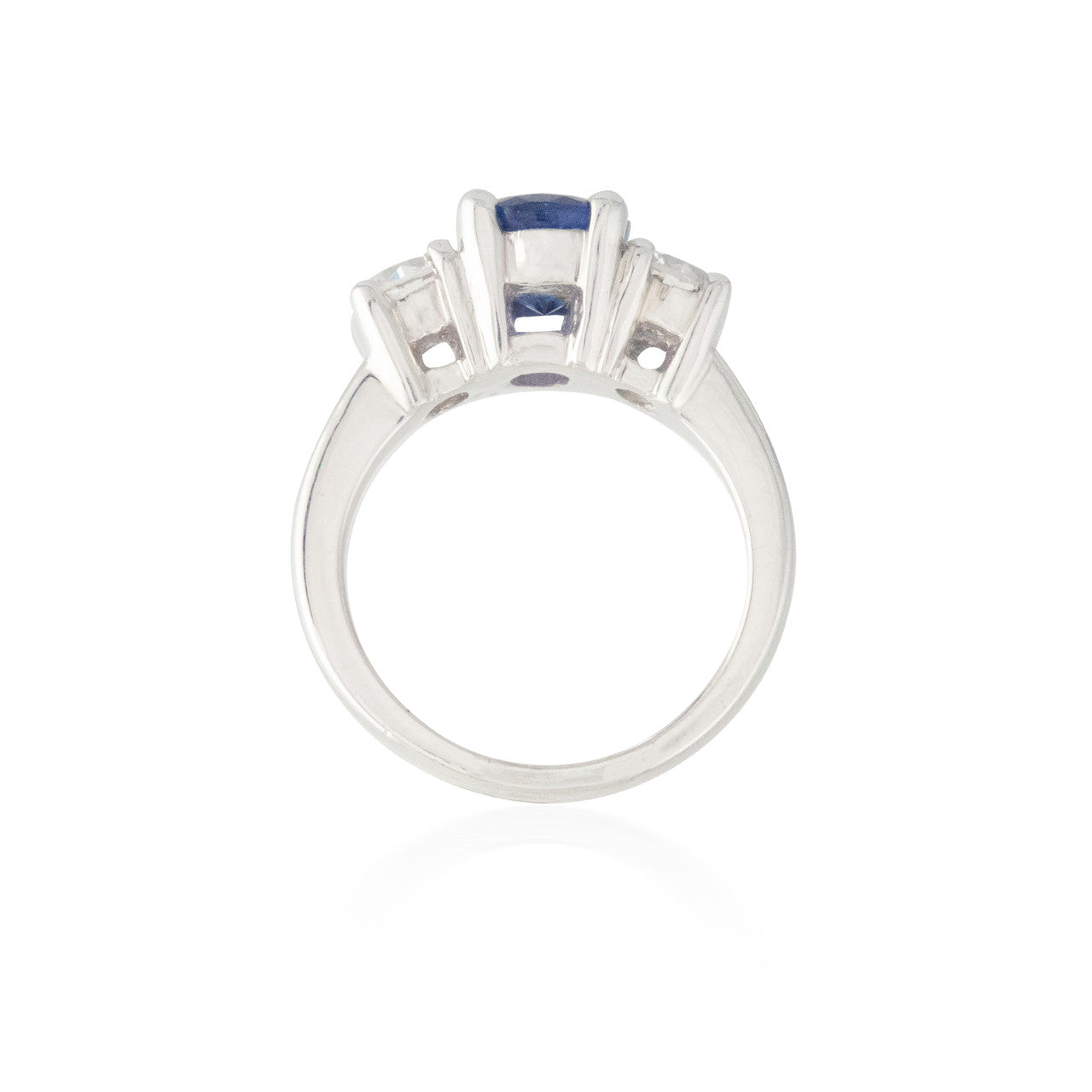 Three Stone Sapphire and Diamond Ring 5