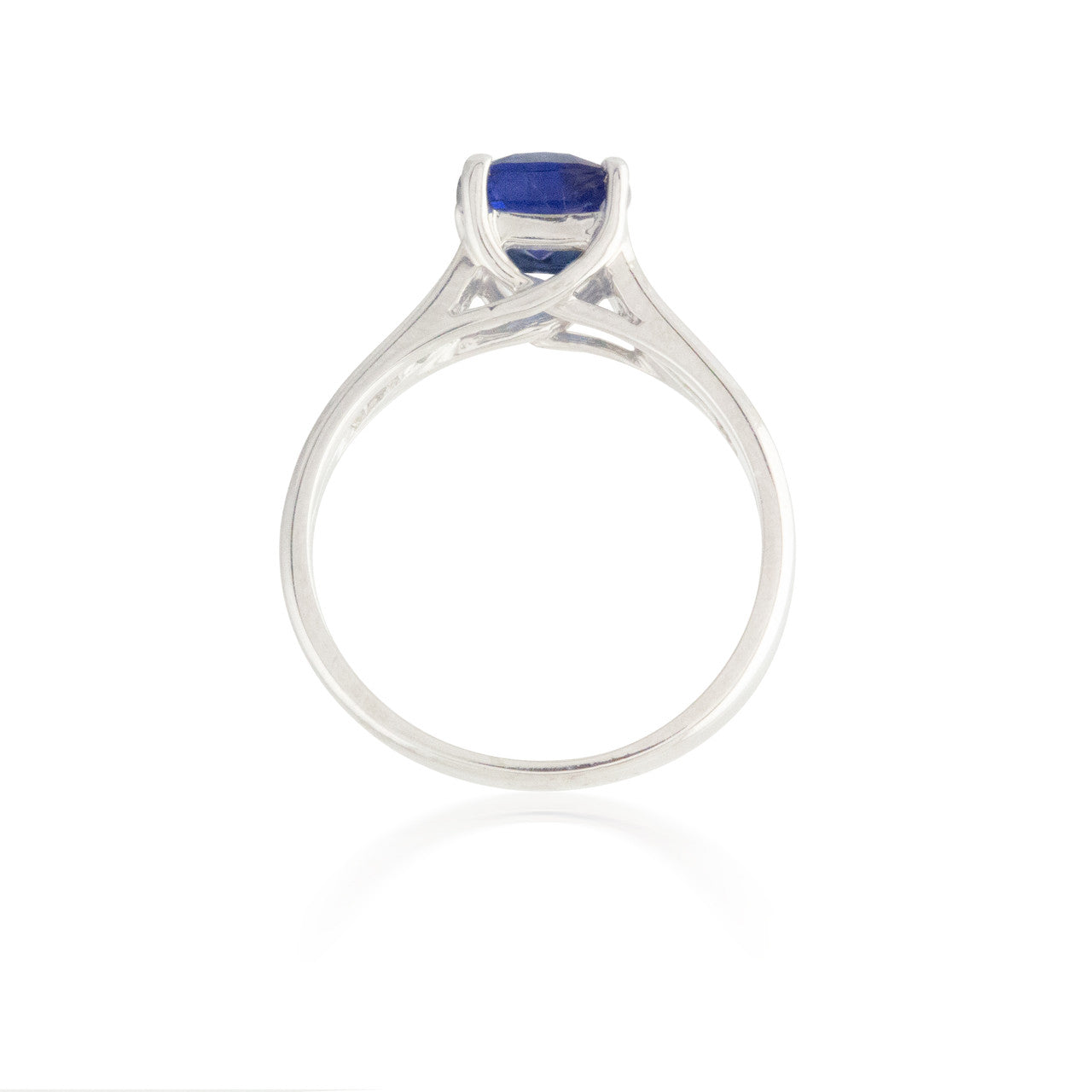 Cushion Sapphire and Diamond Ring