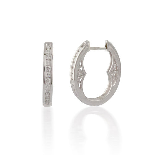 Diamond Filagri Hoop Earring