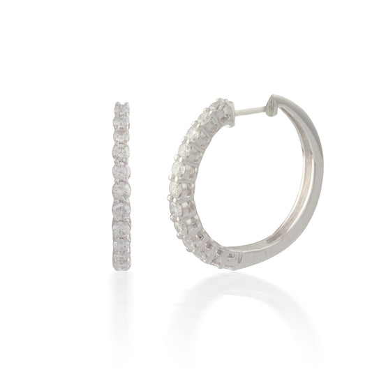 1.00ct Classic Round Diamond Hoop Earring