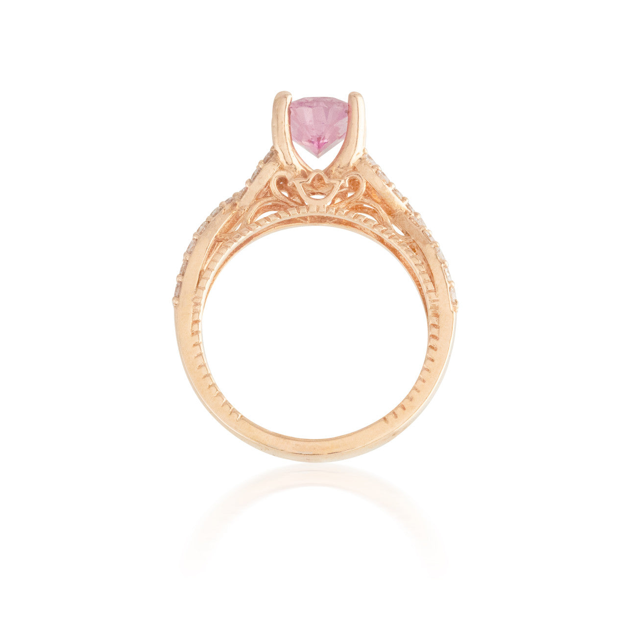 Oval Pink Sapphire and Diamond Ring