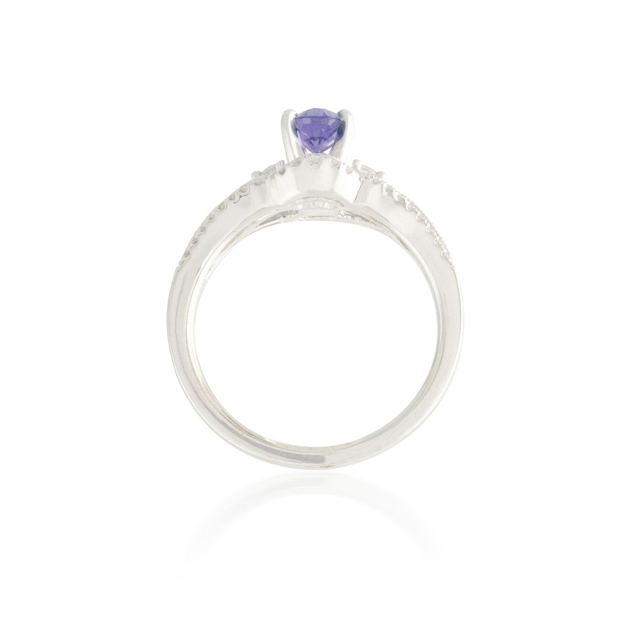 Purple Sapphire and Diamond Ring with Split-band