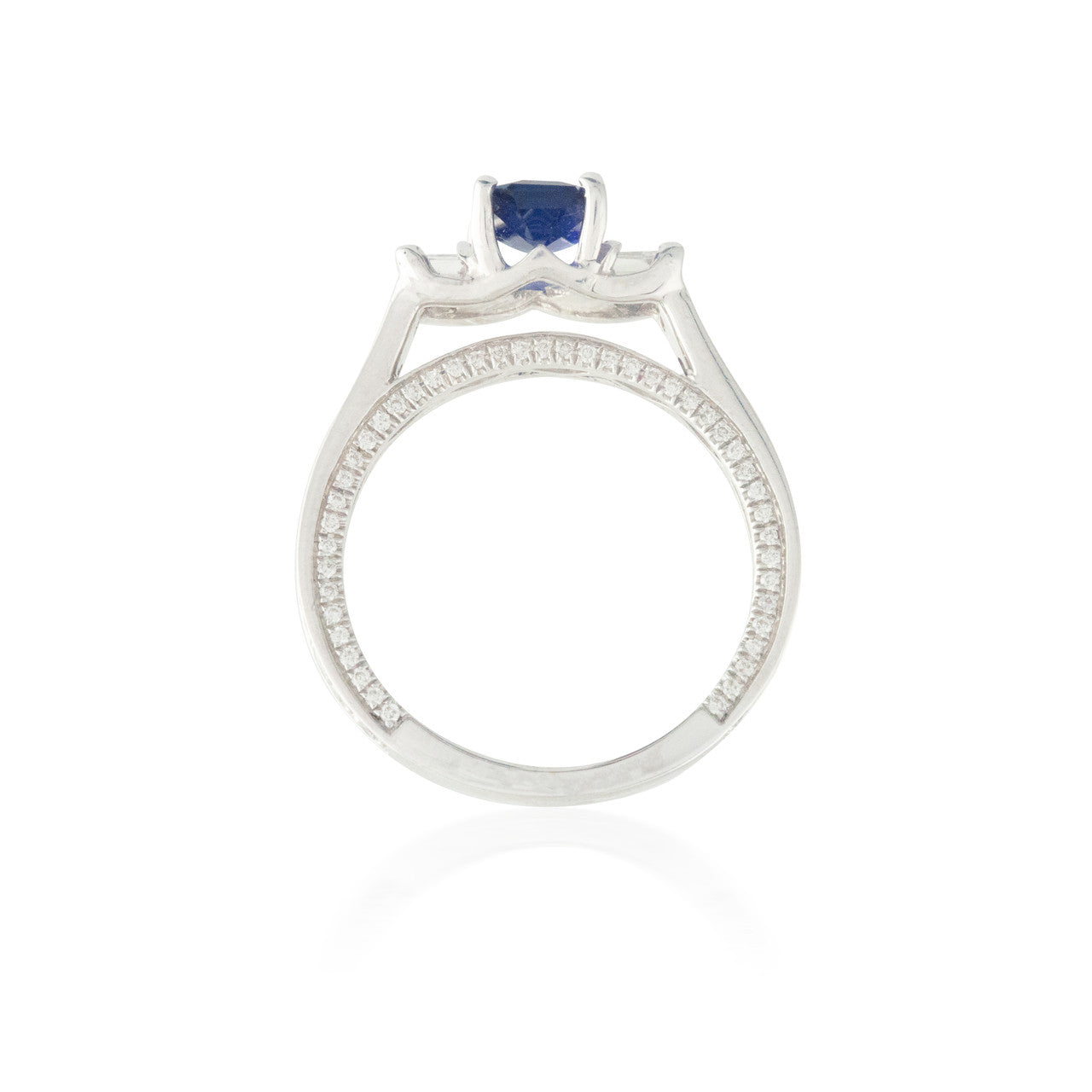 Emerald-Cut Sapphire and Diamond Ring