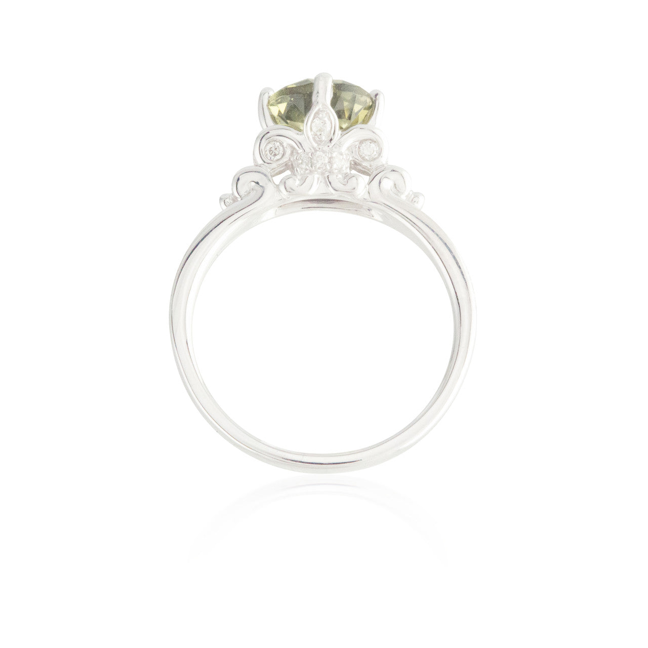 Green Tourmaline and Diamond Ring