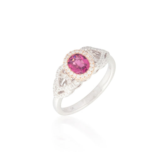 Two Tone Pink Tourmaline Ring