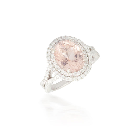 3.51ct Morganite and Diamond Ring