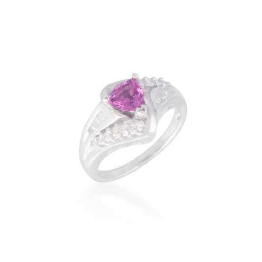 Intricate Pink Sapphire and Diamond Ring