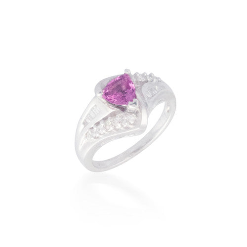 Intricate Pink Sapphire and Diamond Ring