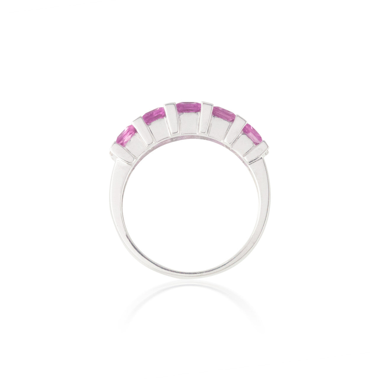 Pink Sapphire and White Diamond Band