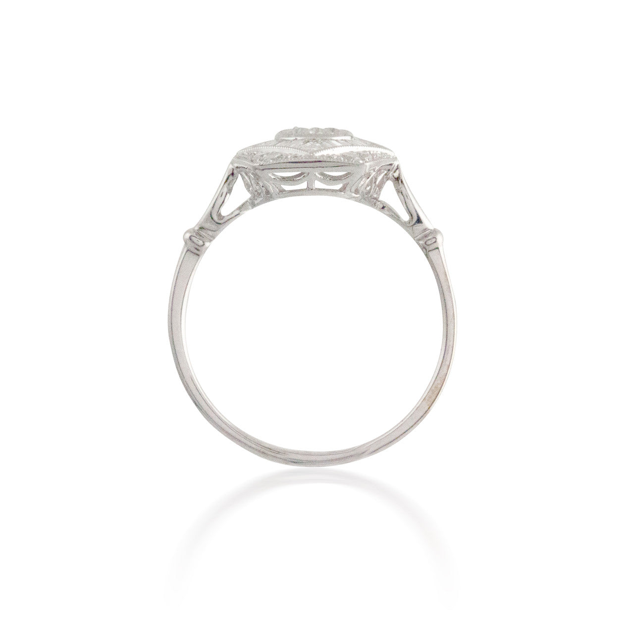 Bagutte and Round Diamond Ring