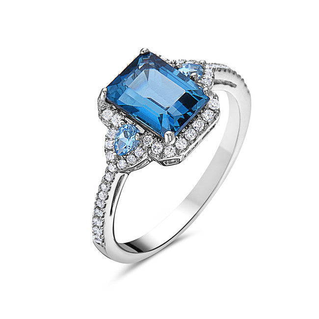 Bassali Emerald-Cut Blue Topaz Ring