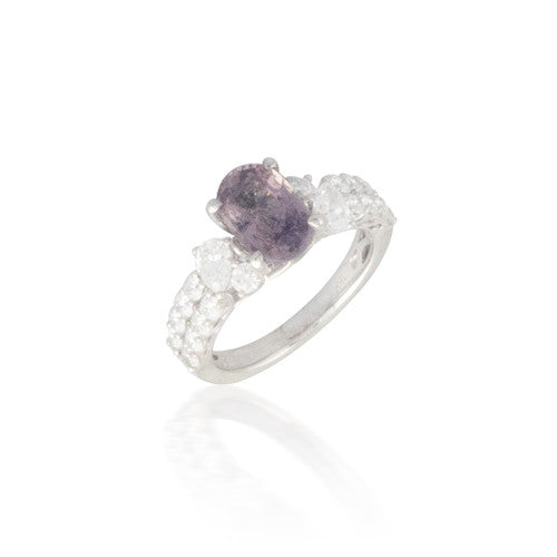 Pink Sapphire and Diamond Ring