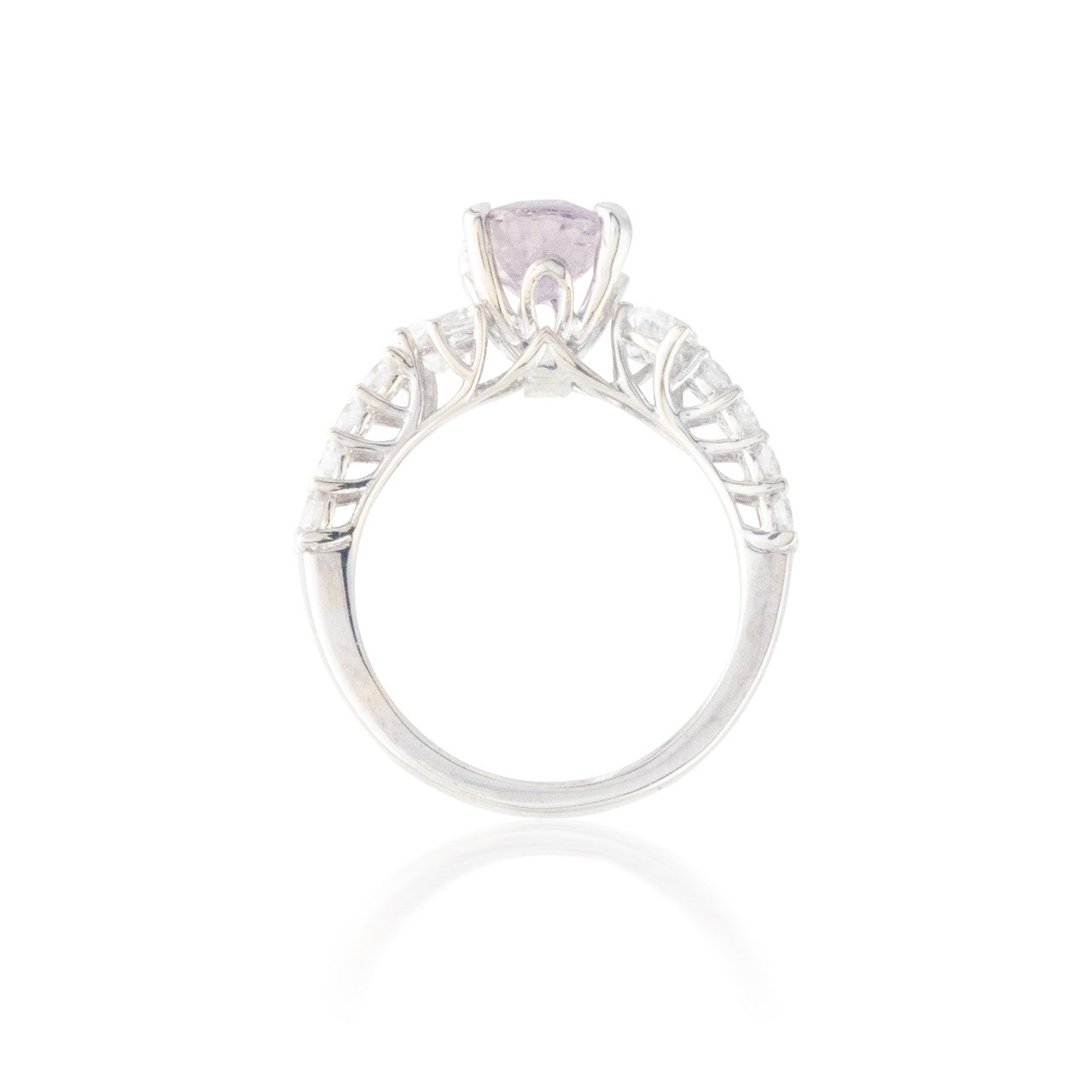 Pink Sapphire and Diamond Ring