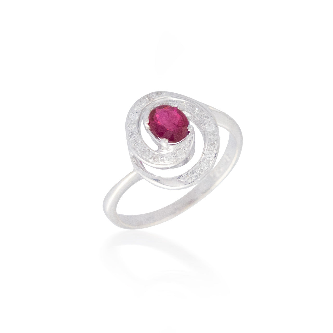 Swirling Ruby and Diamond Ring